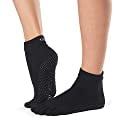 toesox Low Rise Full Toe Grip Socks Non-Slip Pilates Socks for Women and Men, Barre & Yoga Toe Socks, Anti Skid Ankle Socks Black Medium