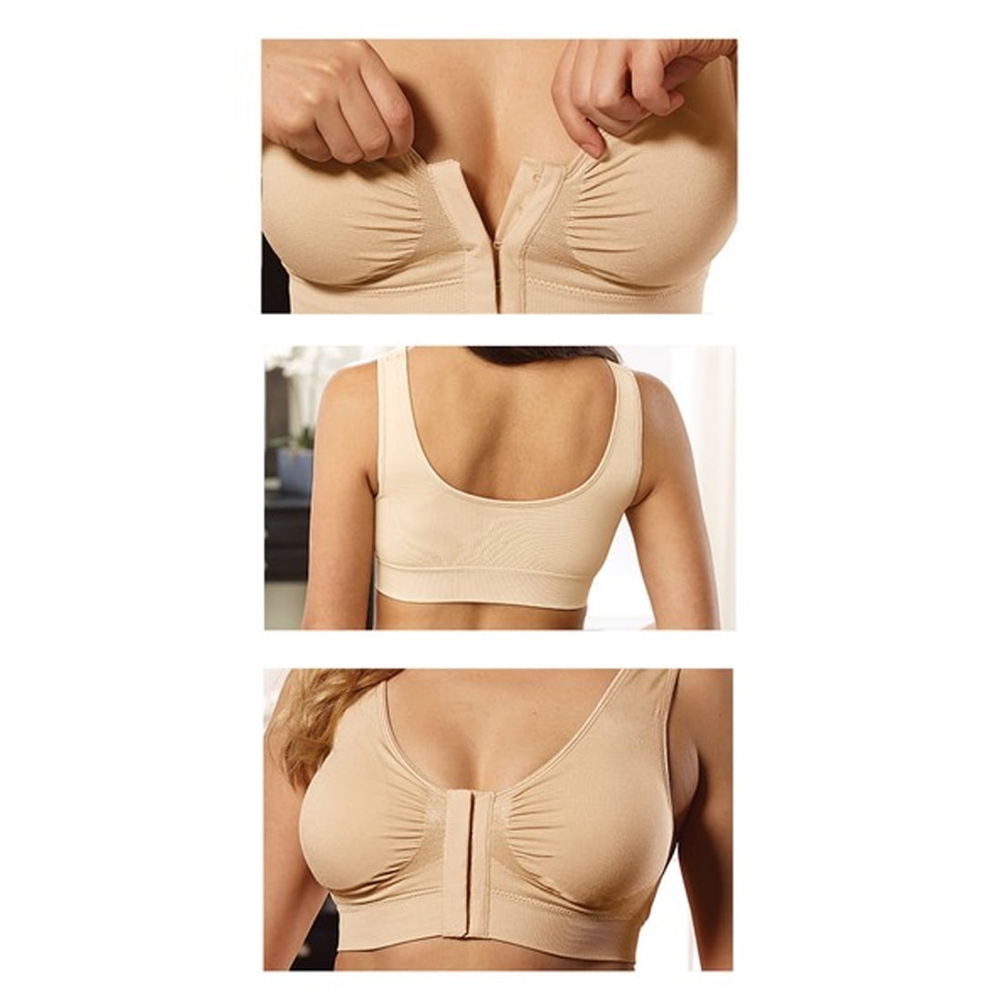 As Seen on TV - Miracle Bamboo Comfort Bra Deluxe Seamless Front Closure - 2XL (40”–42”)- Set of 3