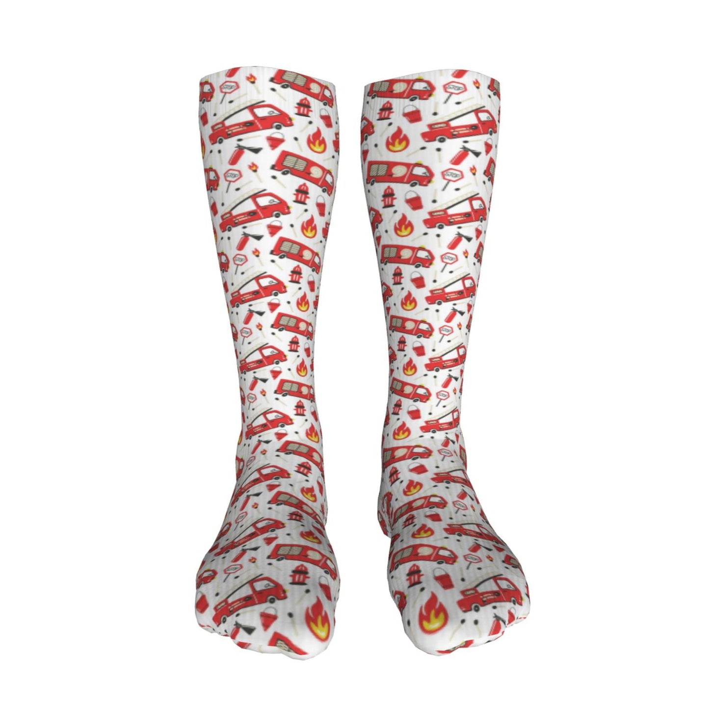 Sikiie Fire Truck High Stockings Women Thigh High Stockings Over Knee Long Stockings-One Size