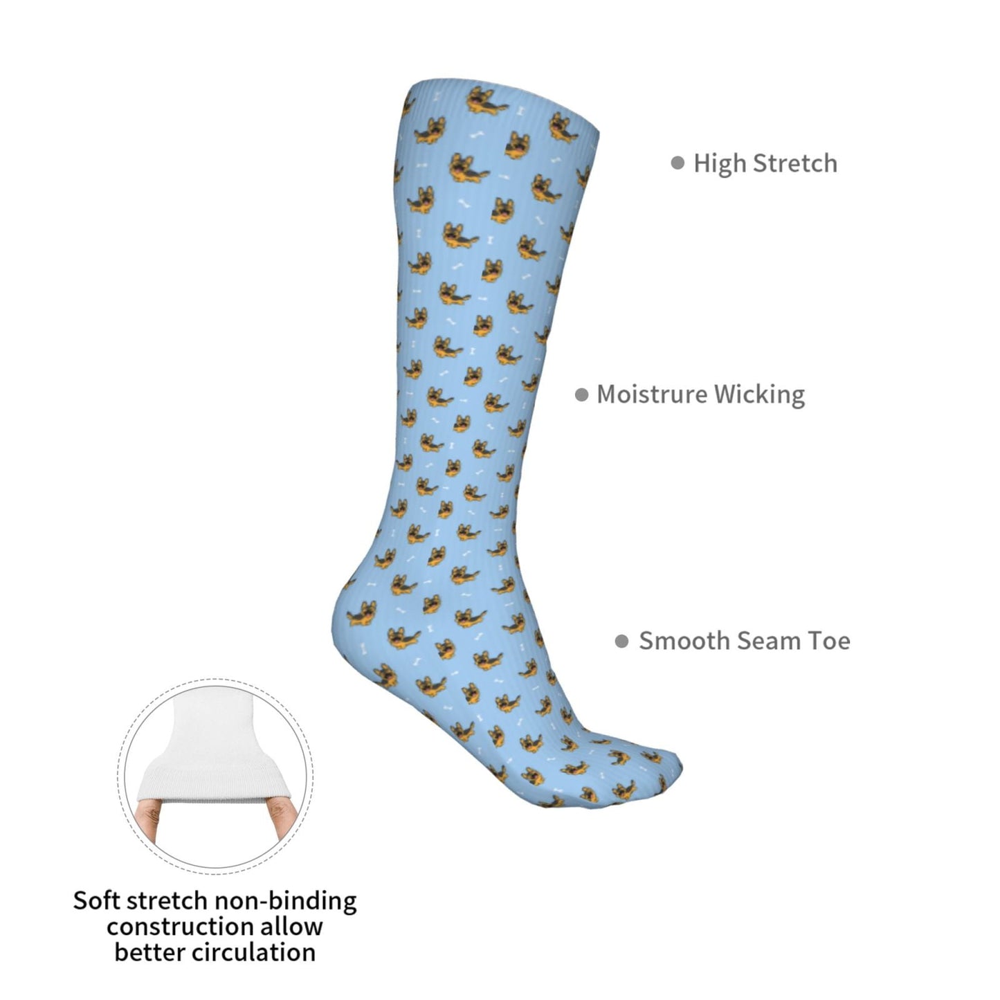 Sikiie Cute Puppy High Stockings Women Thigh High Stockings Over Knee Long Stockings-One Size