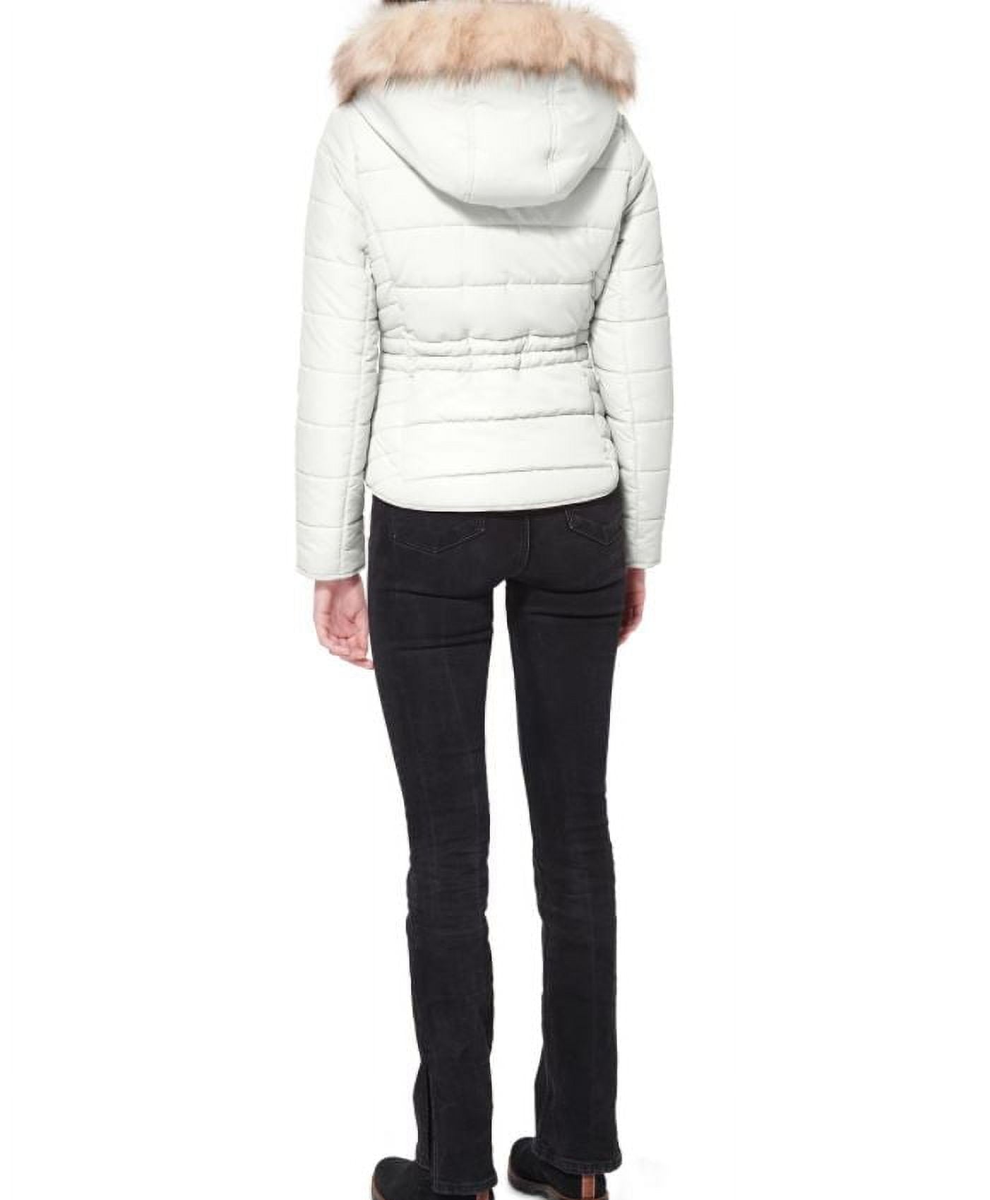 Maralyn & Me Women's IvoryJuniors' Faux-Fur-Trim Hooded Puffer Coat, XS