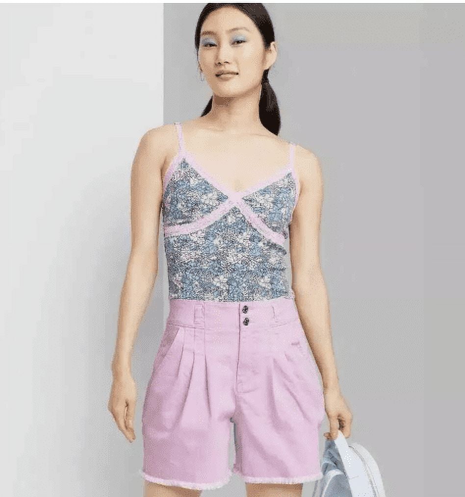 Wild Fable Super High Rise Bermuda, High Rise, Pleated Denim Shorts, Women's