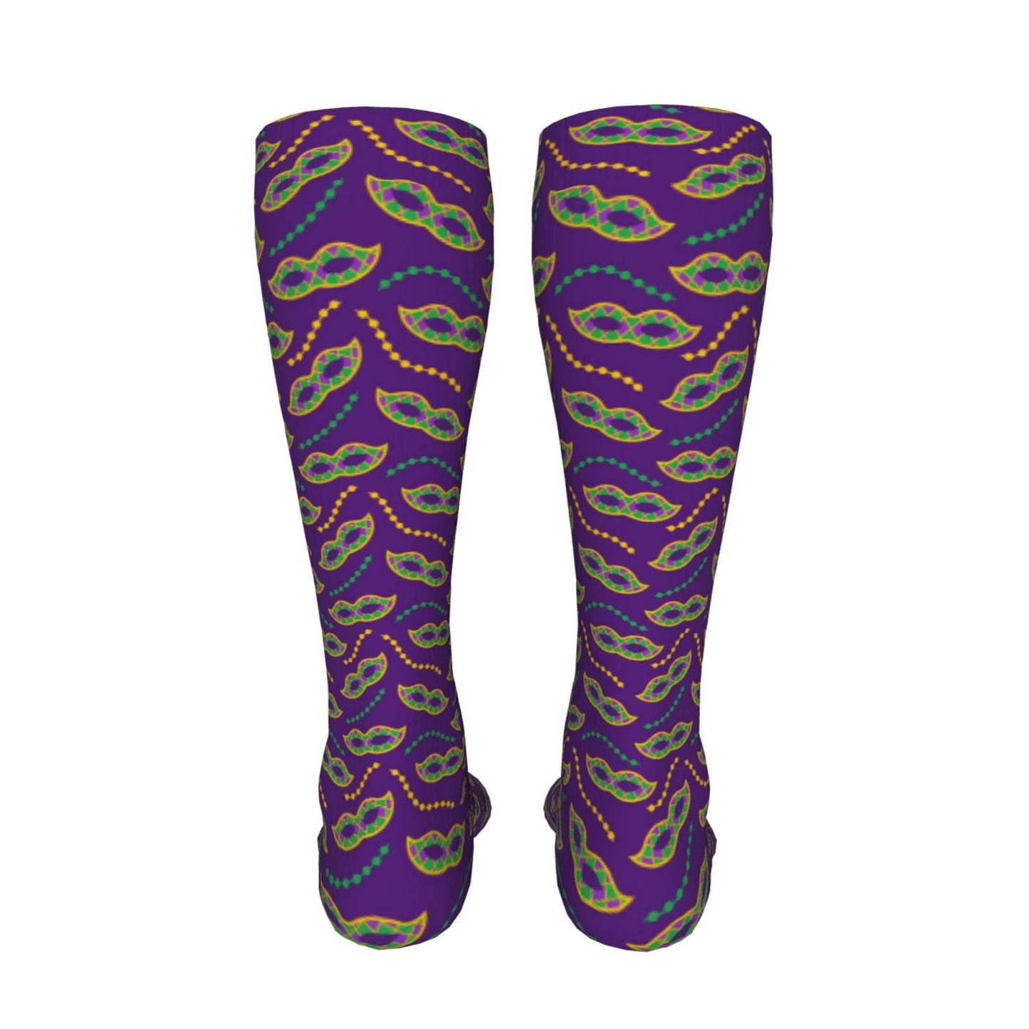 Sikiie Carnival Masks and Beads High Stockings Women Thigh High Stockings Over Knee Long Stockings-One Size