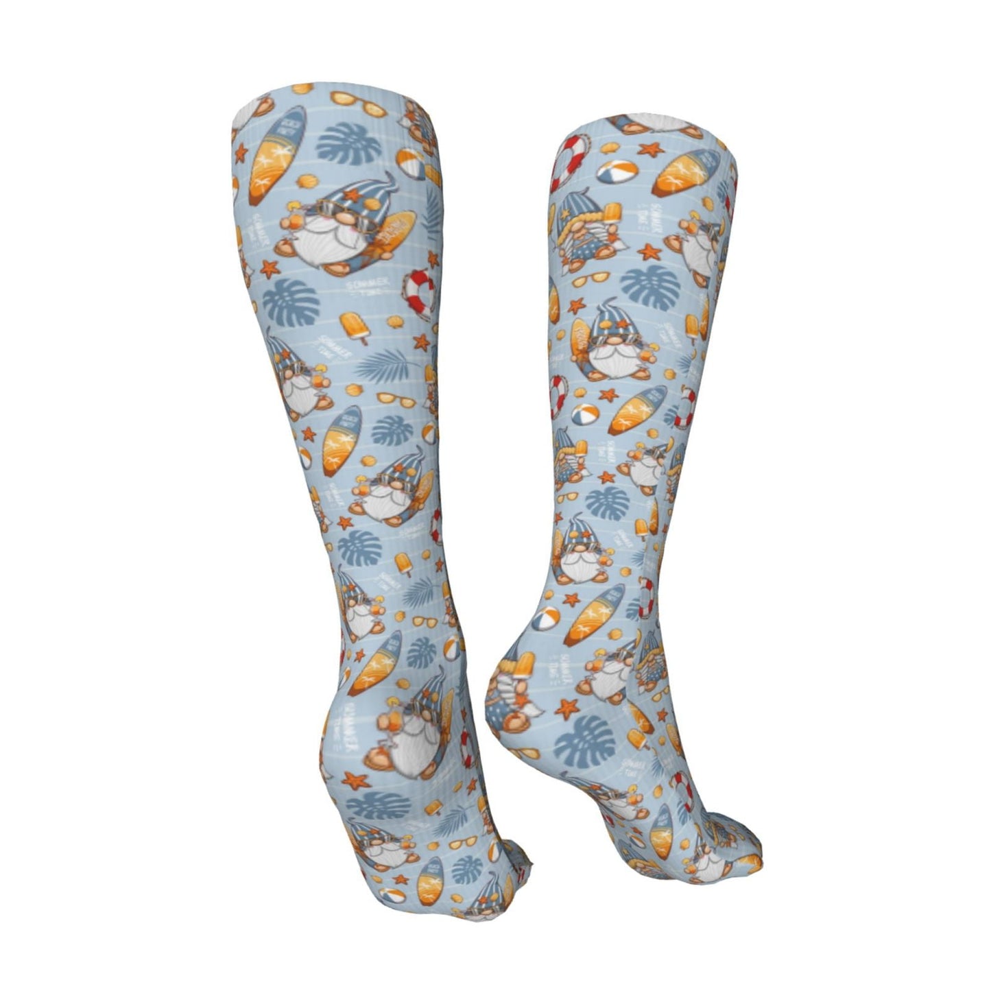 Sikiie Summer Time With Gnome High Stockings Women Thigh High Stockings Over Knee Long Stockings-One Size