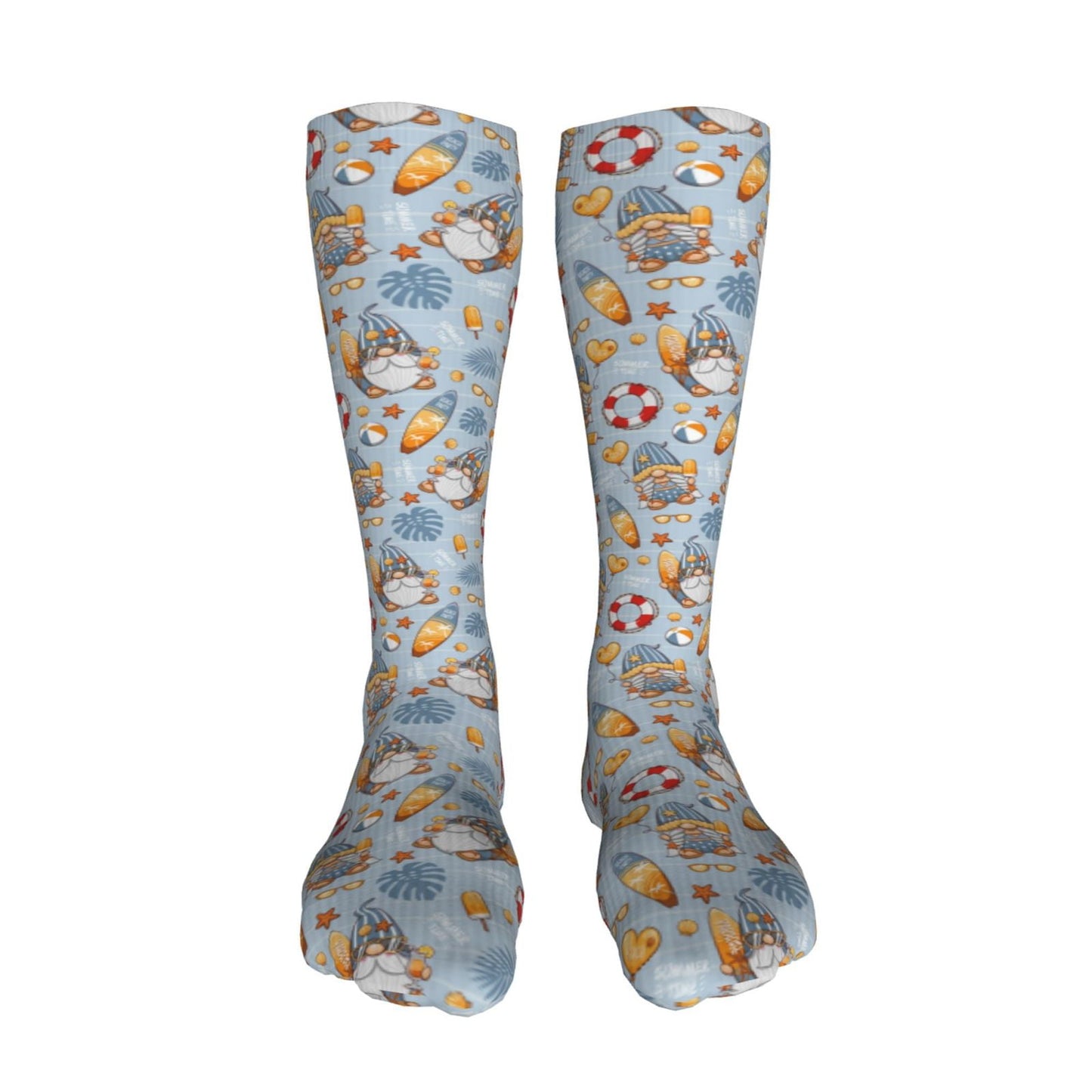 Sikiie Summer Time With Gnome High Stockings Women Thigh High Stockings Over Knee Long Stockings-One Size