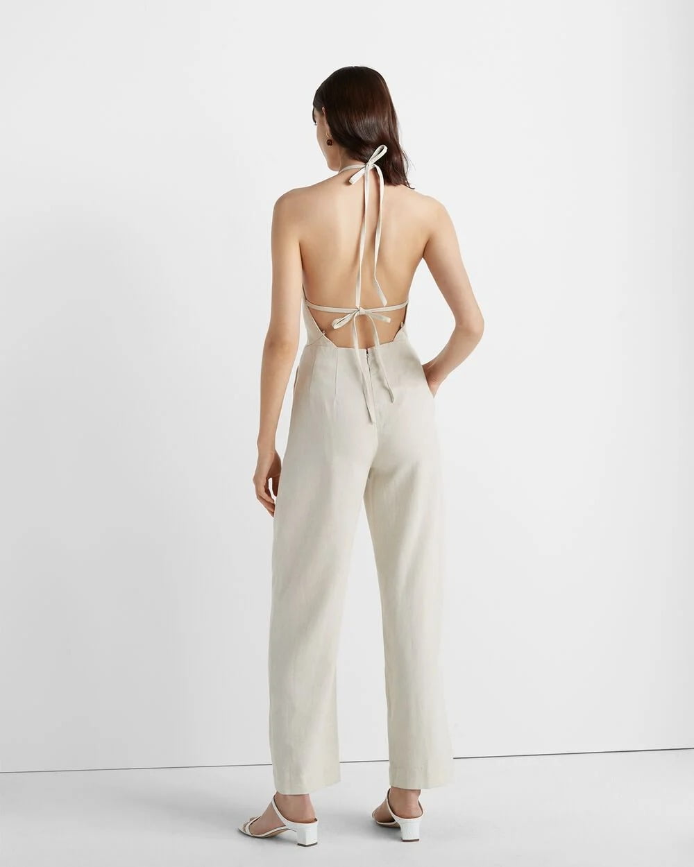 Club Monaco NATURAL Women's Backless Jumpsuit, US 12