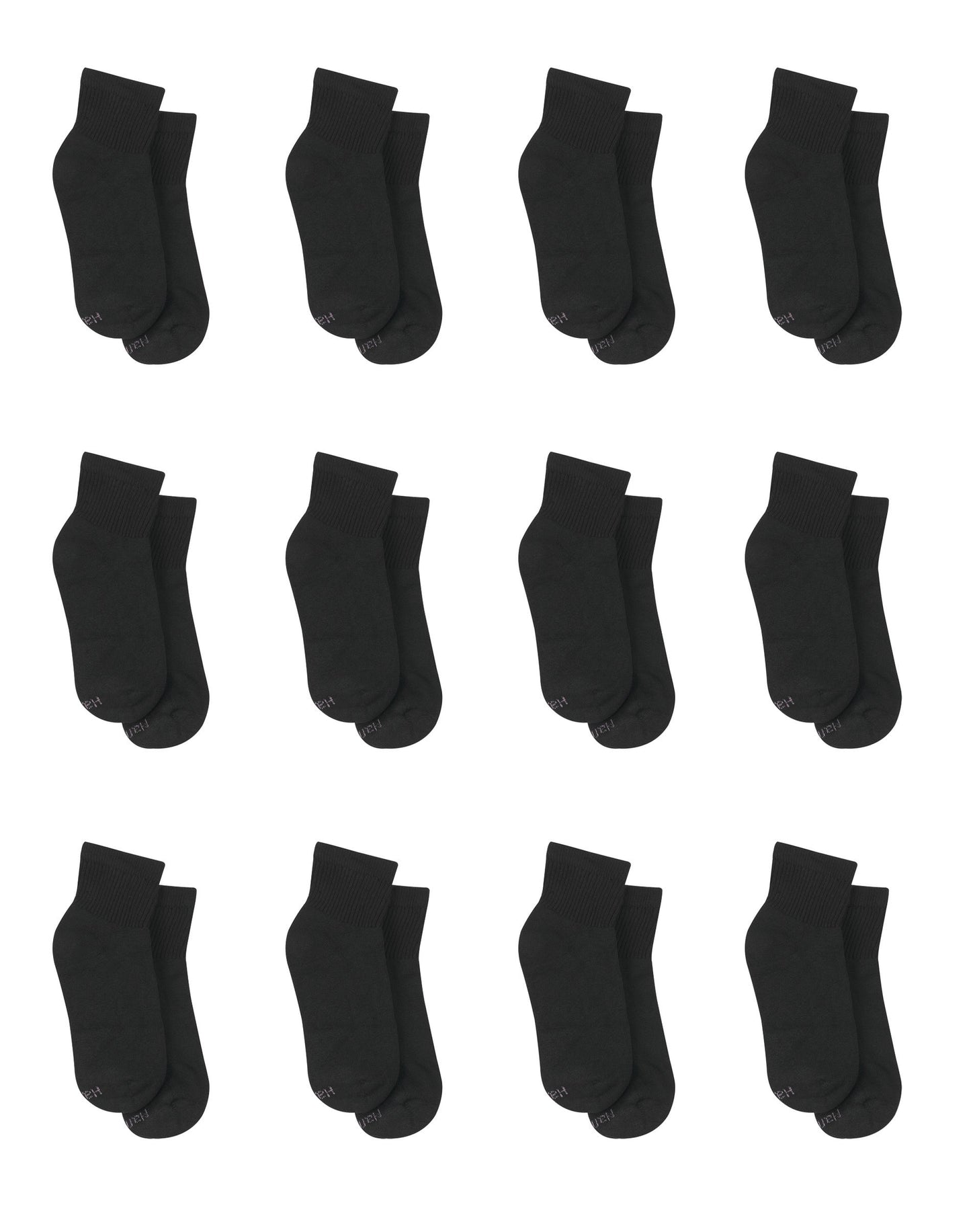 Hanes Women's Athletic Ankle Socks, Full Sole Cushion, 10-Pairs Black 5-9
