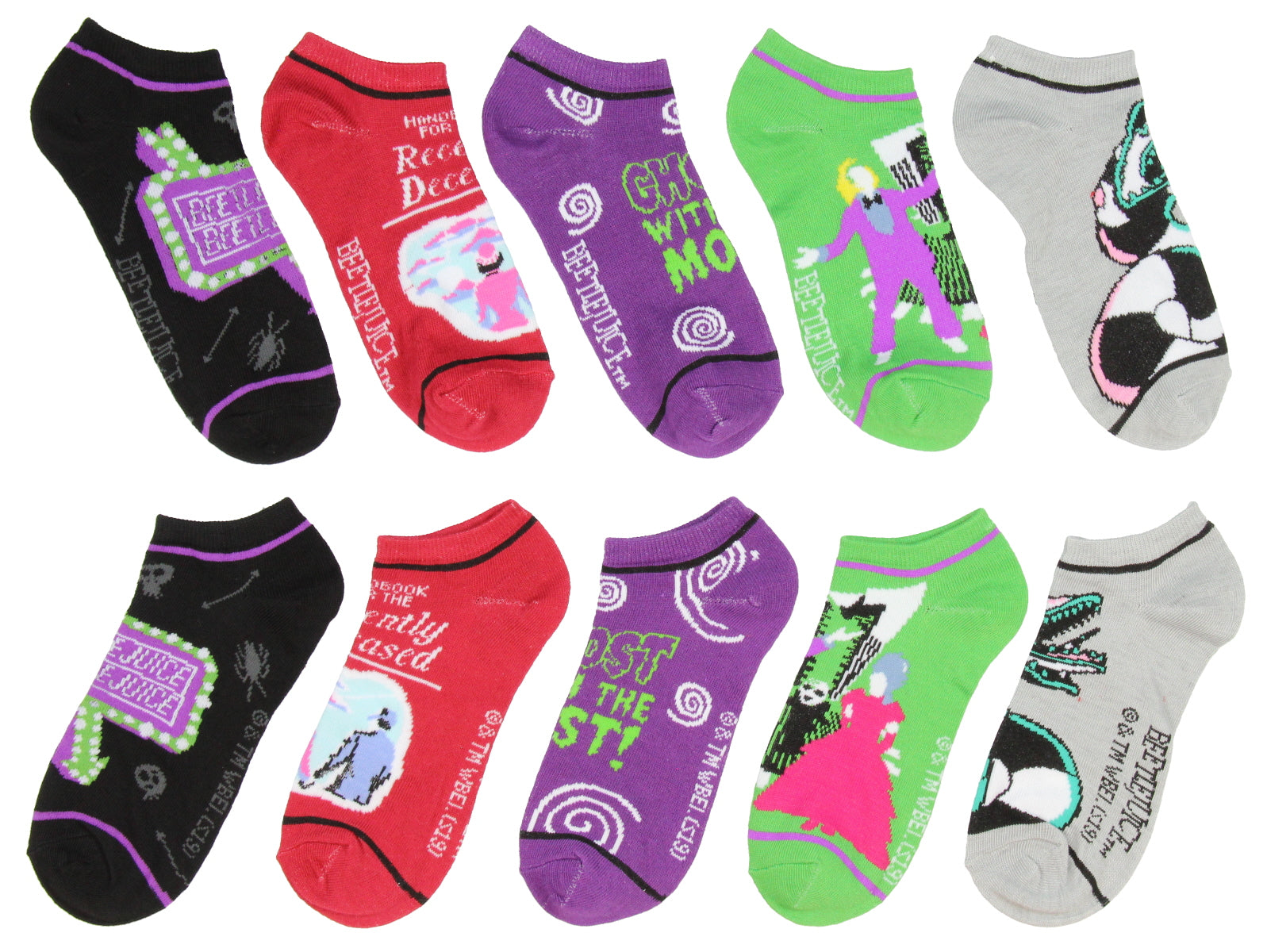 Beetlejuice Movie Scenes Ankle Socks 5 PK for Men and Women
