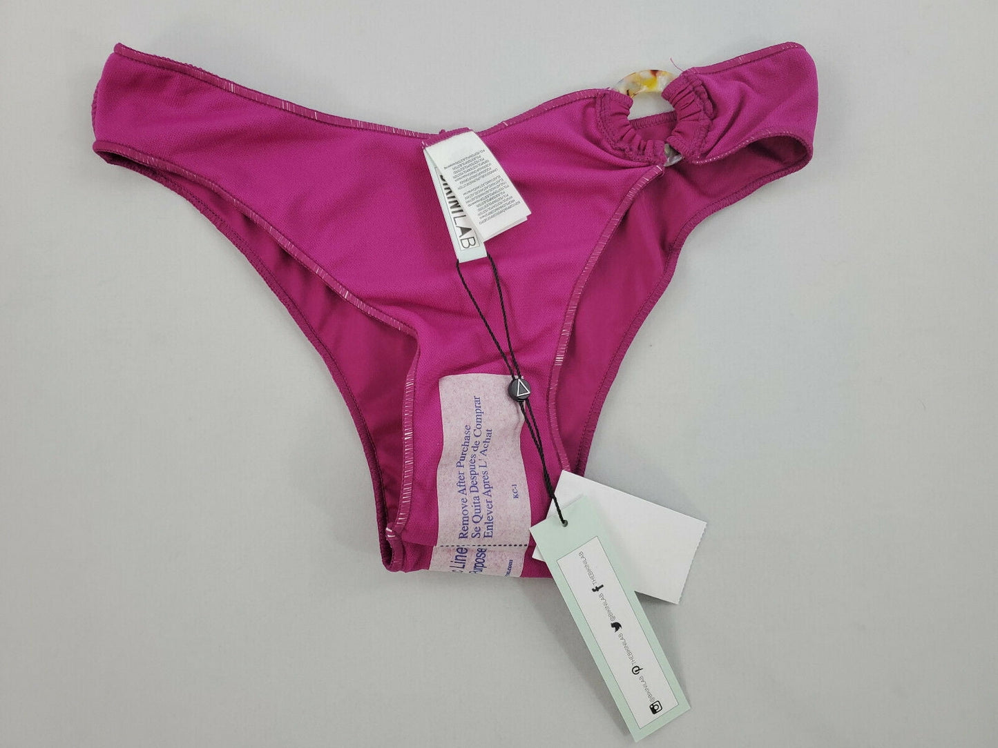 new THE BIKINI LAB women swimwear swimming bottom BL0R192 RAS magenta sz XXS $78