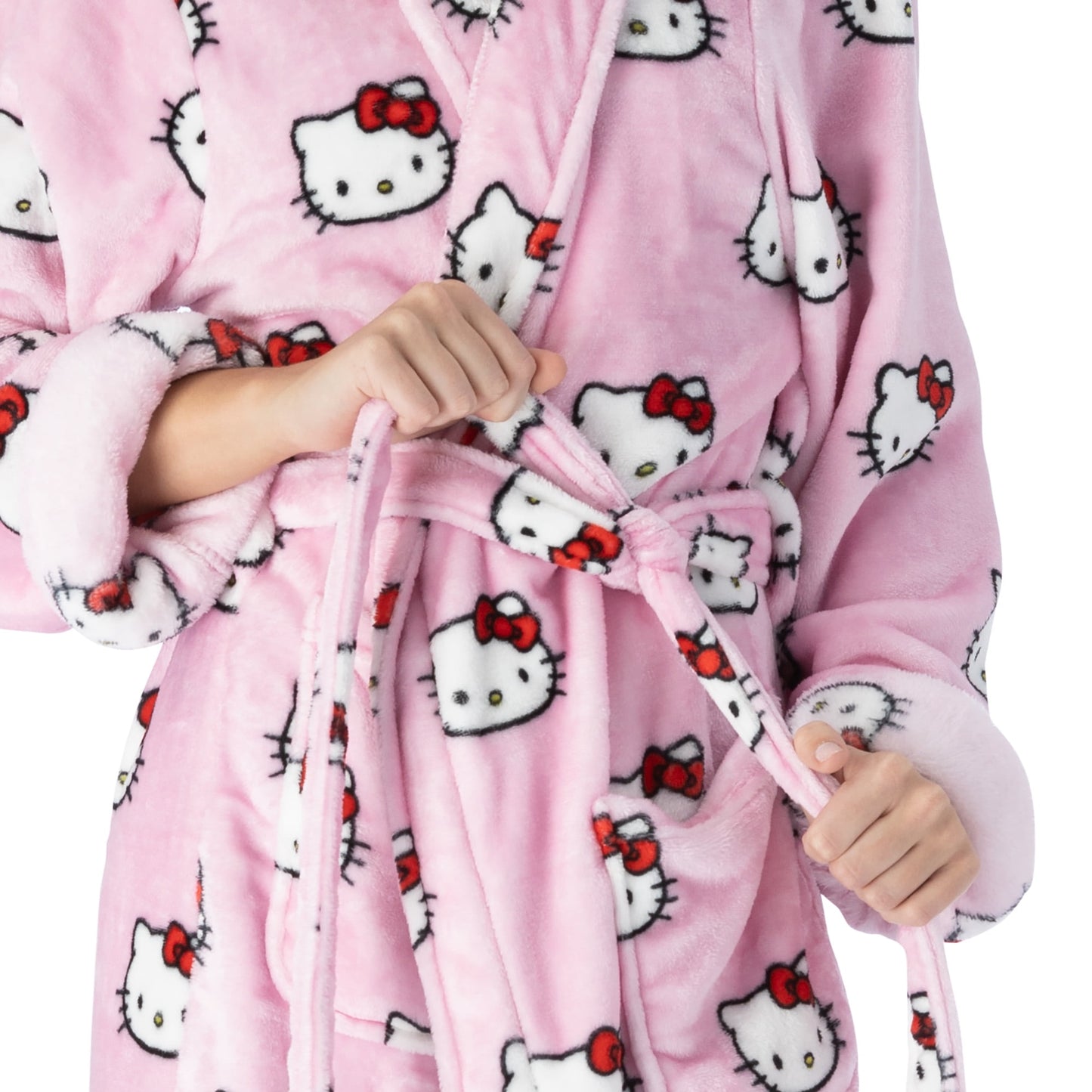 Sanrio Hello Kitty Cute All Over L/XL Women’s Silk Touch Lounge Robe 26×47 Inches