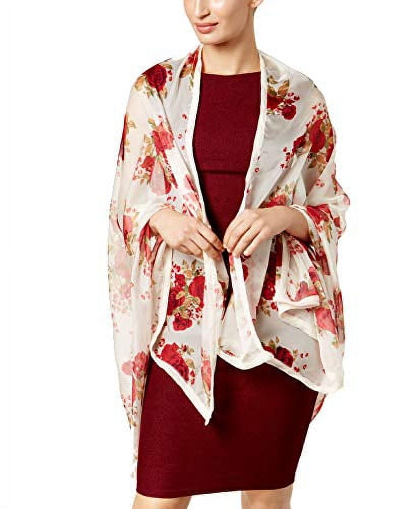 Cejon Women’s Holiday Romance Oversized Wrap (Ivory, One Size)