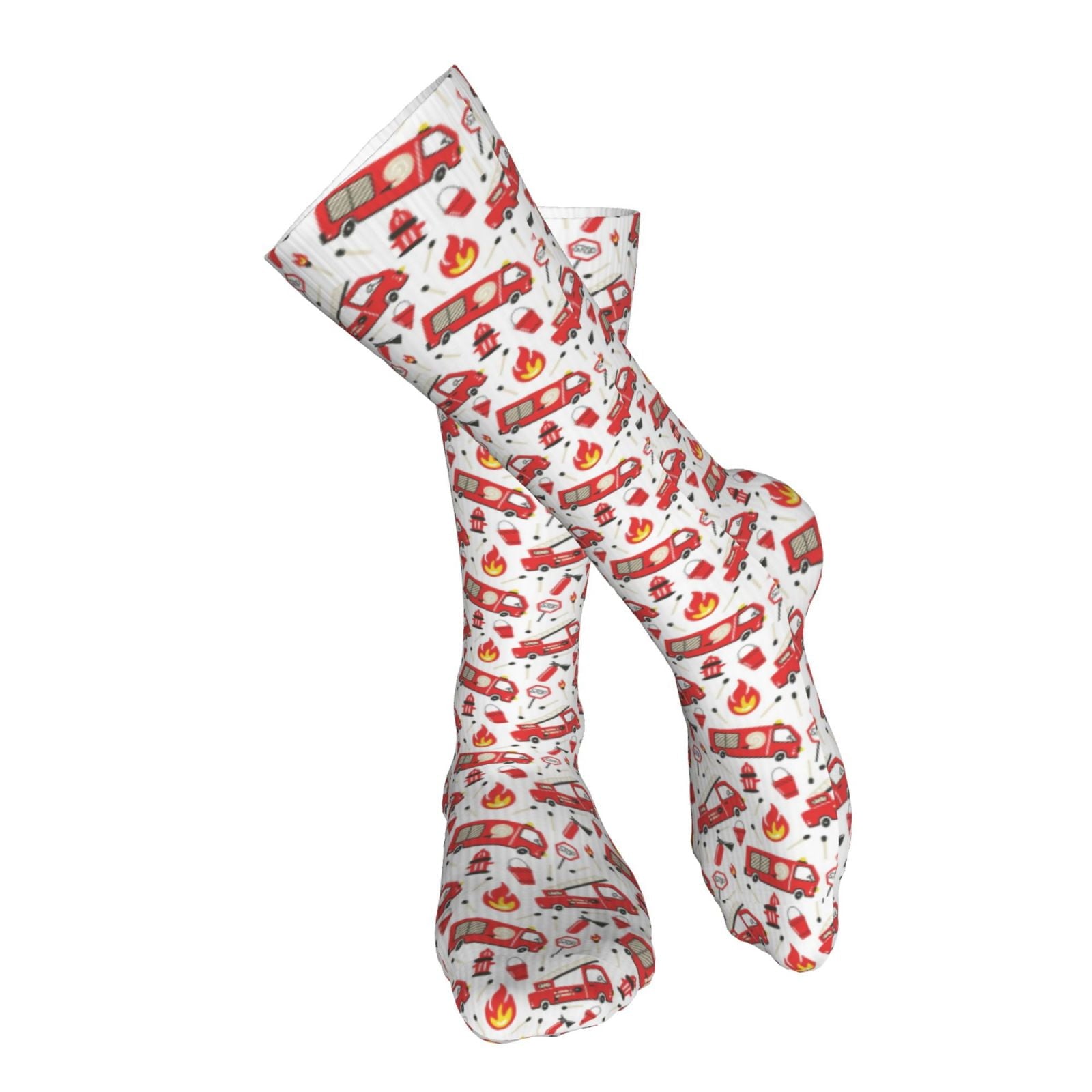 Sikiie Fire Truck High Stockings Women Thigh High Stockings Over Knee Long Stockings-One Size