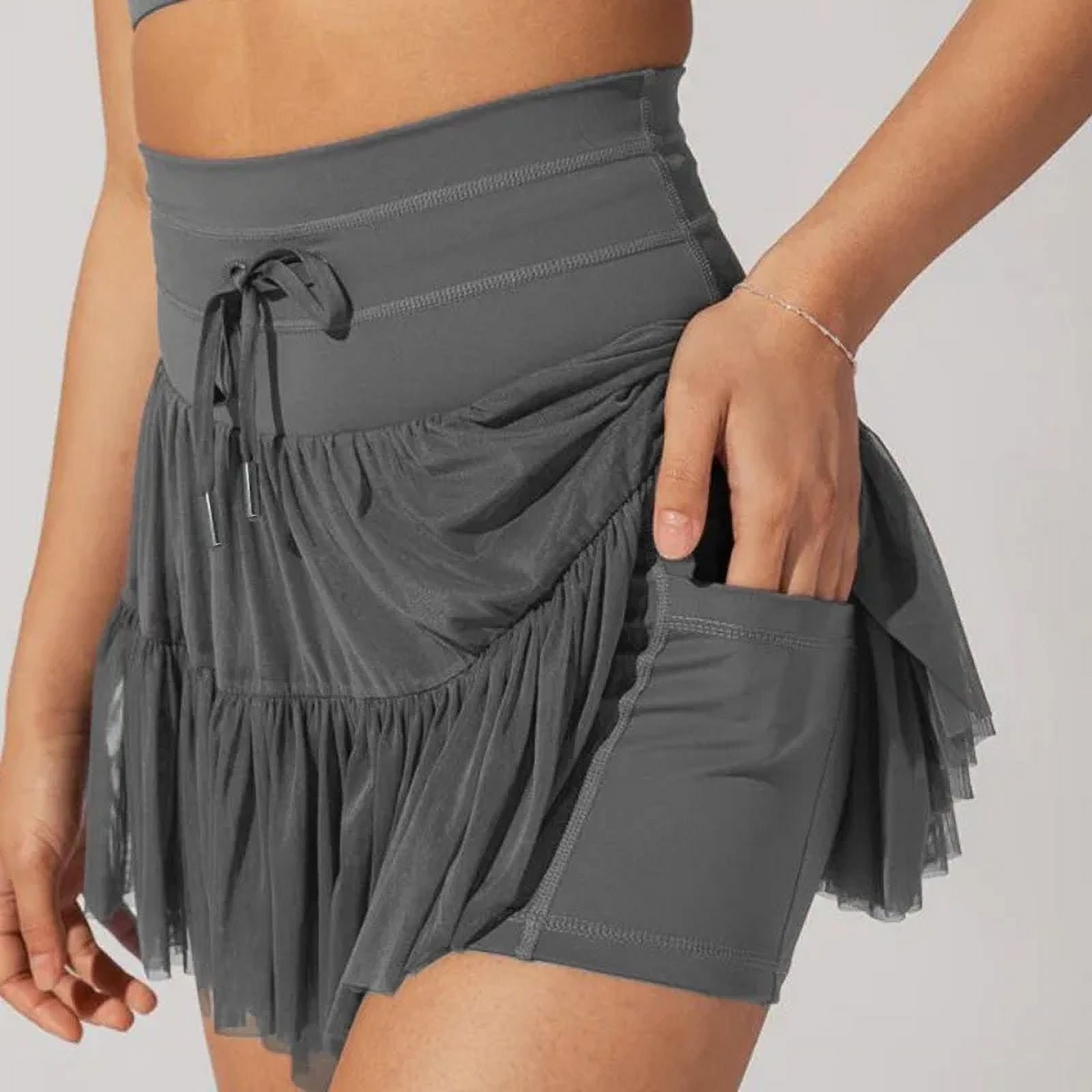 Solid Casual Short Skirt For Women 2024 Summer Fashion Y2K Women's High Waist Mesh Pleated Mini Skirt Female Street Shorts Skirt
