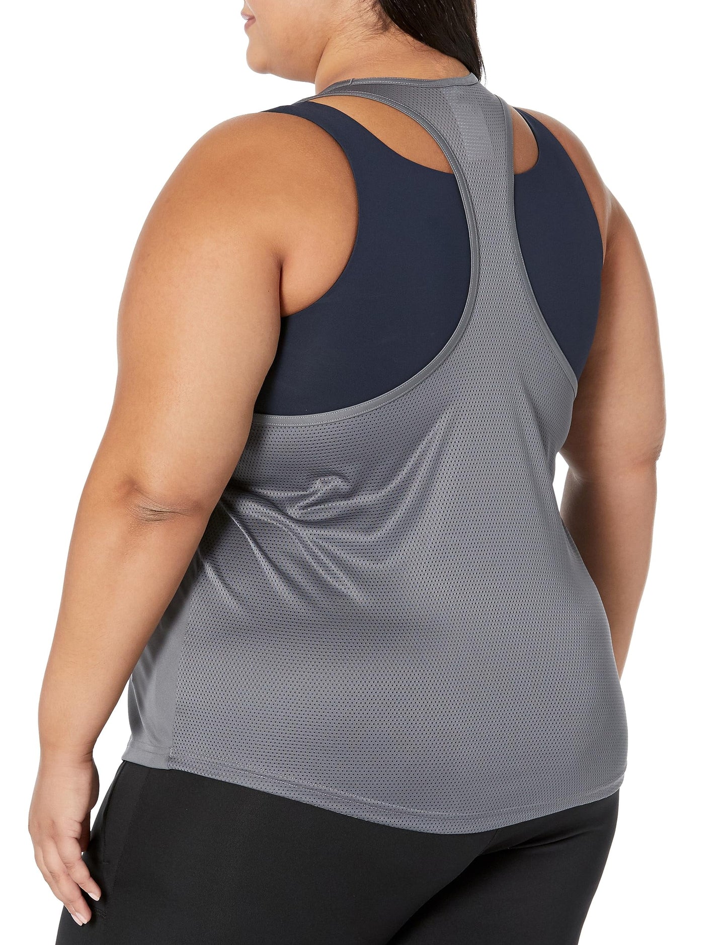 Reebok Women's Plus Size ID Training Mesh Tank, Cold Grey, 2X