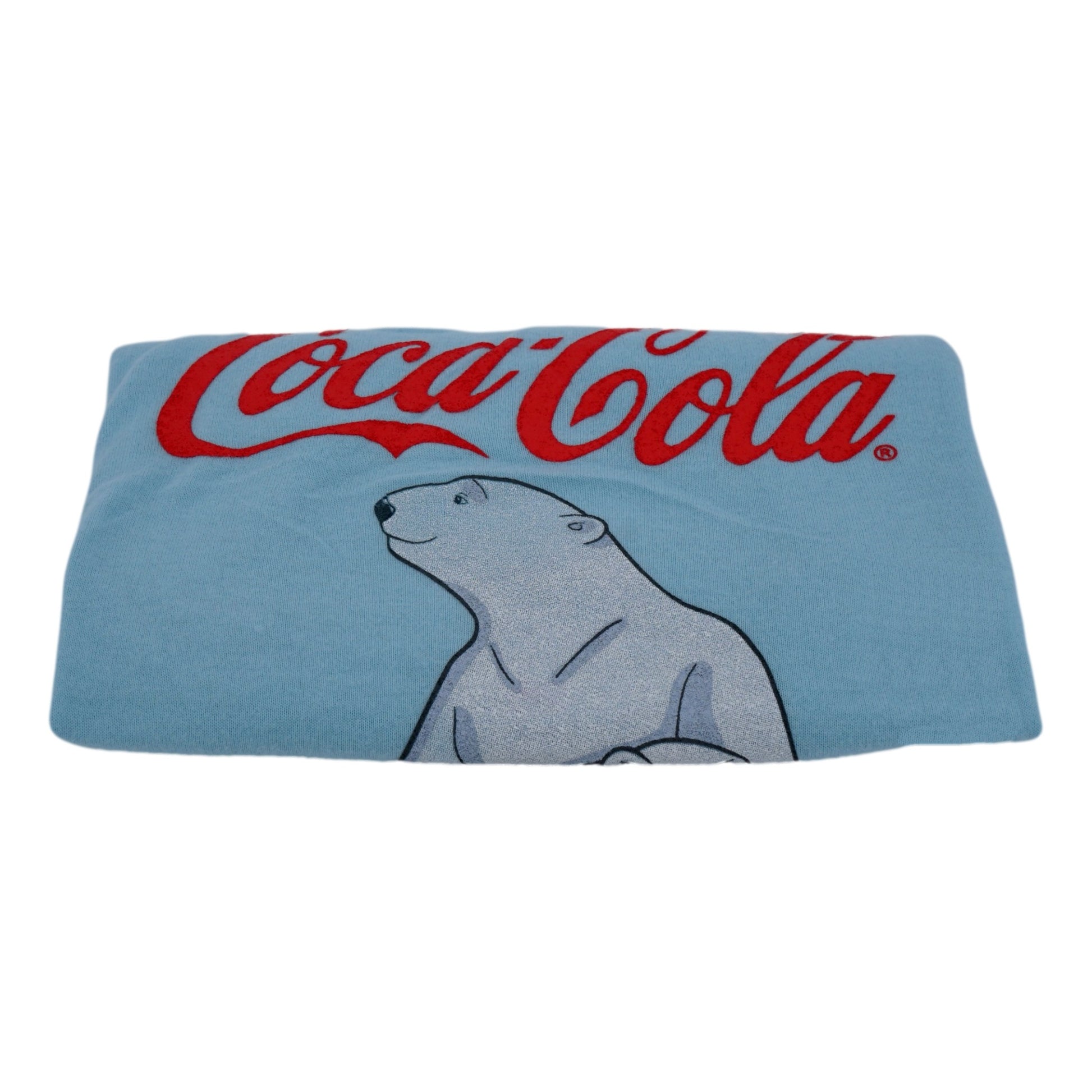 Coca-Cola Brushed Fleece Sweatshirt Women's Tunic Length XXL Crystal Blue Long Sleeve