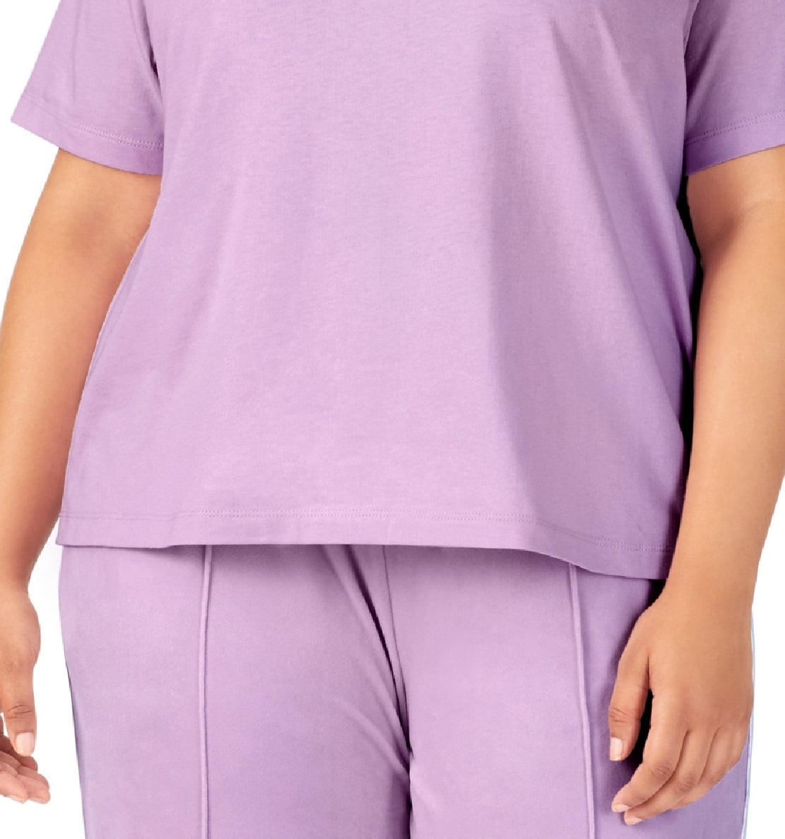 Fila Women's Thea Cotton Logo Short Sleeve T-Shirt Purple Size 1X