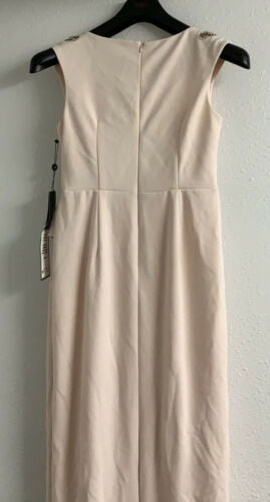 ADRIANNA PAPELL Womens Pink Embellished Sleeveless V Neck Maxi Formal Shift Dress 6