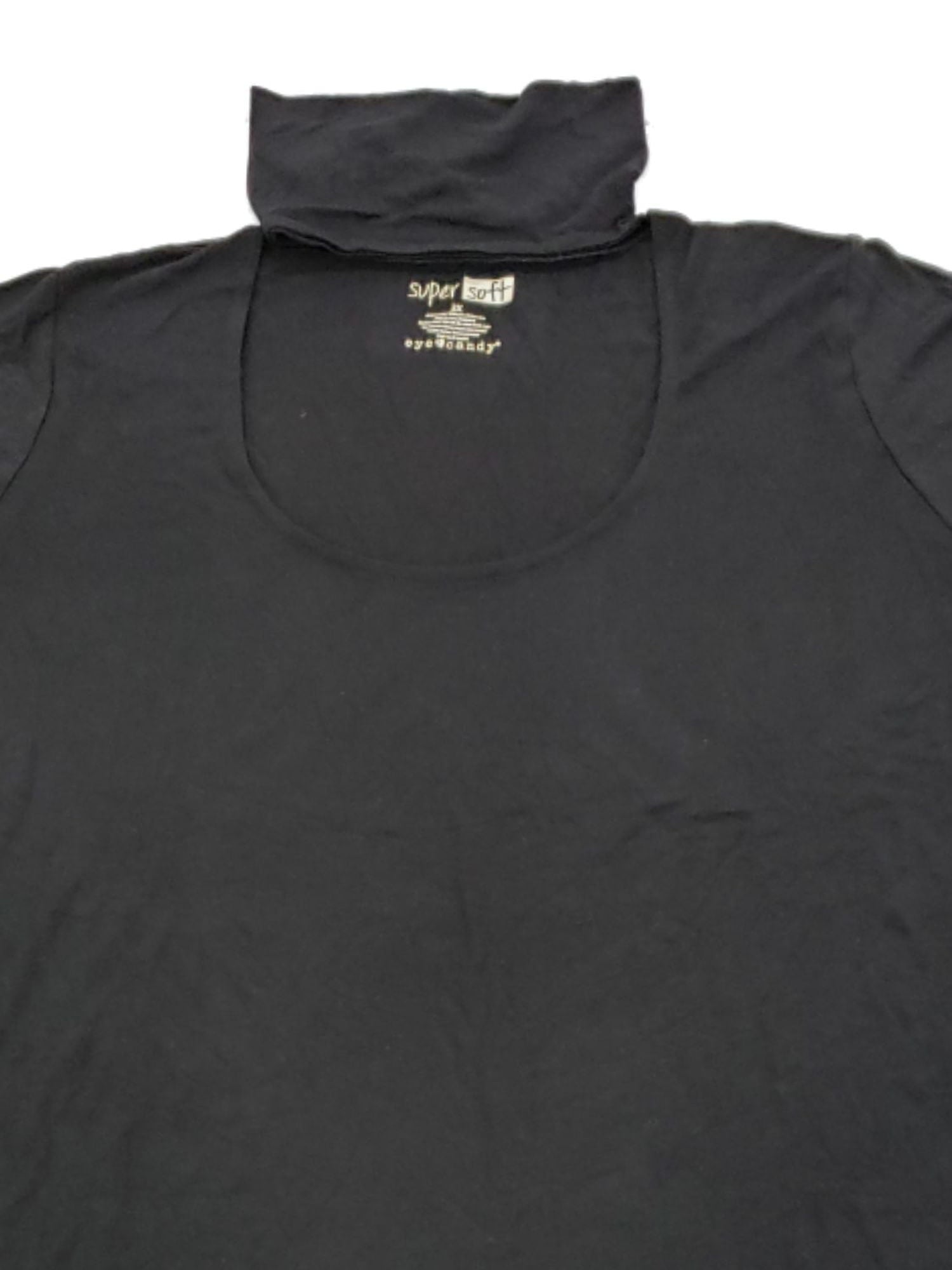 Junior Womens Plus Black Super Soft Short Sleeve T-Shirt Tee Shirt Top 3X