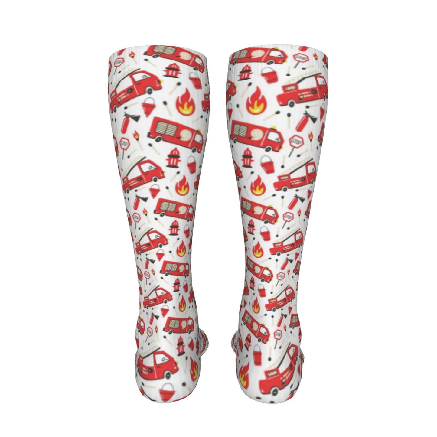 Sikiie Fire Truck High Stockings Women Thigh High Stockings Over Knee Long Stockings-One Size