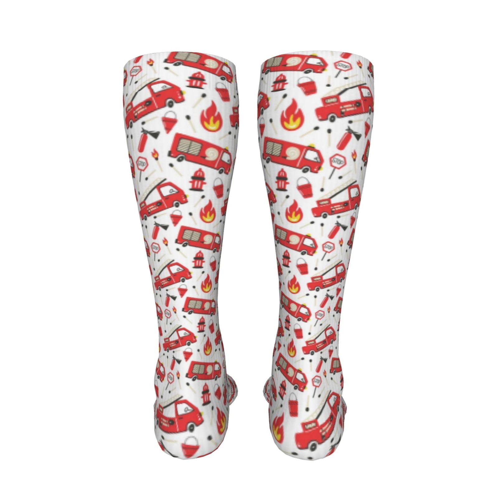 Sikiie Fire Truck High Stockings Women Thigh High Stockings Over Knee Long Stockings-One Size