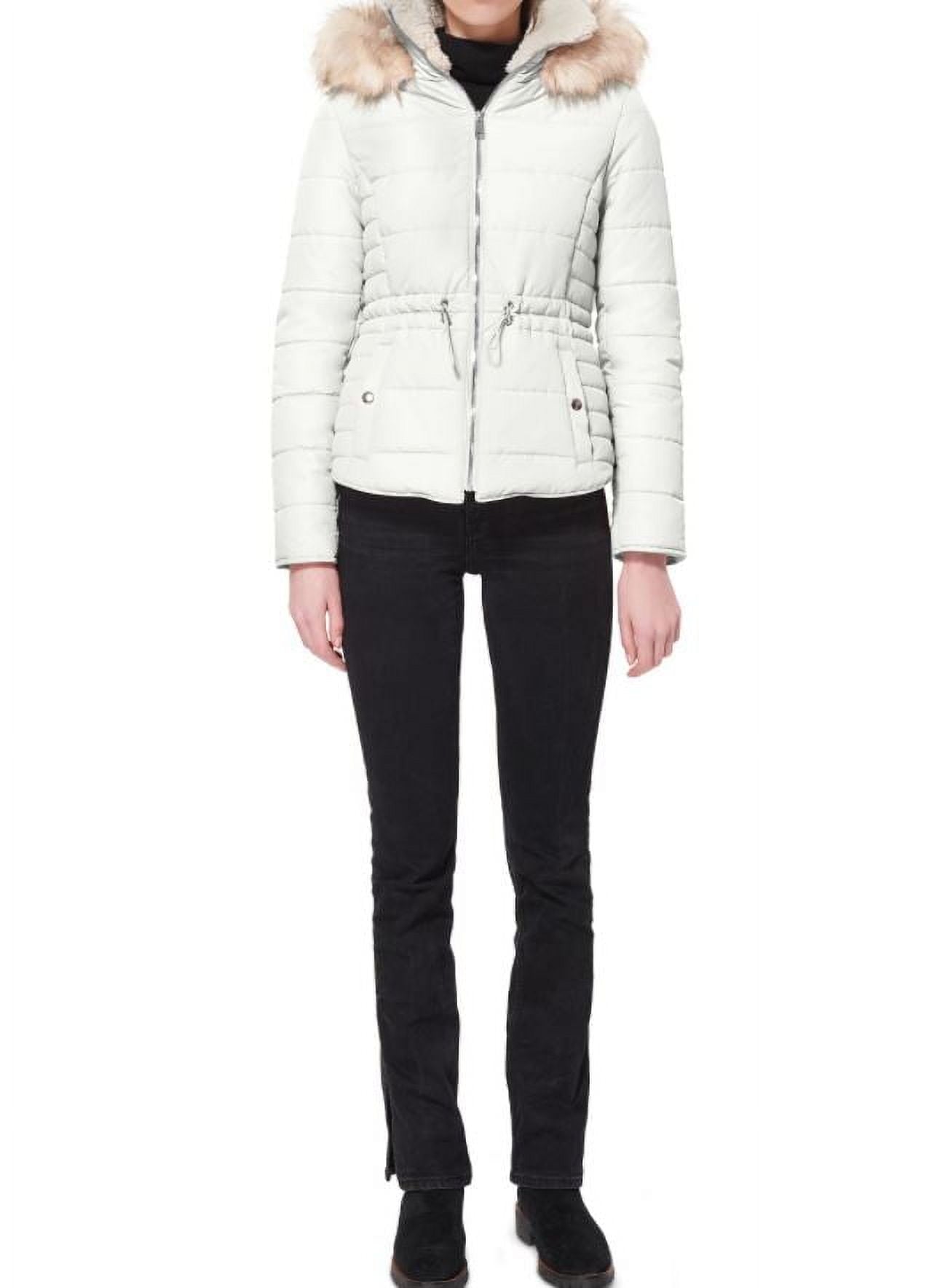Maralyn & Me Women's IvoryJuniors' Faux-Fur-Trim Hooded Puffer Coat, XS