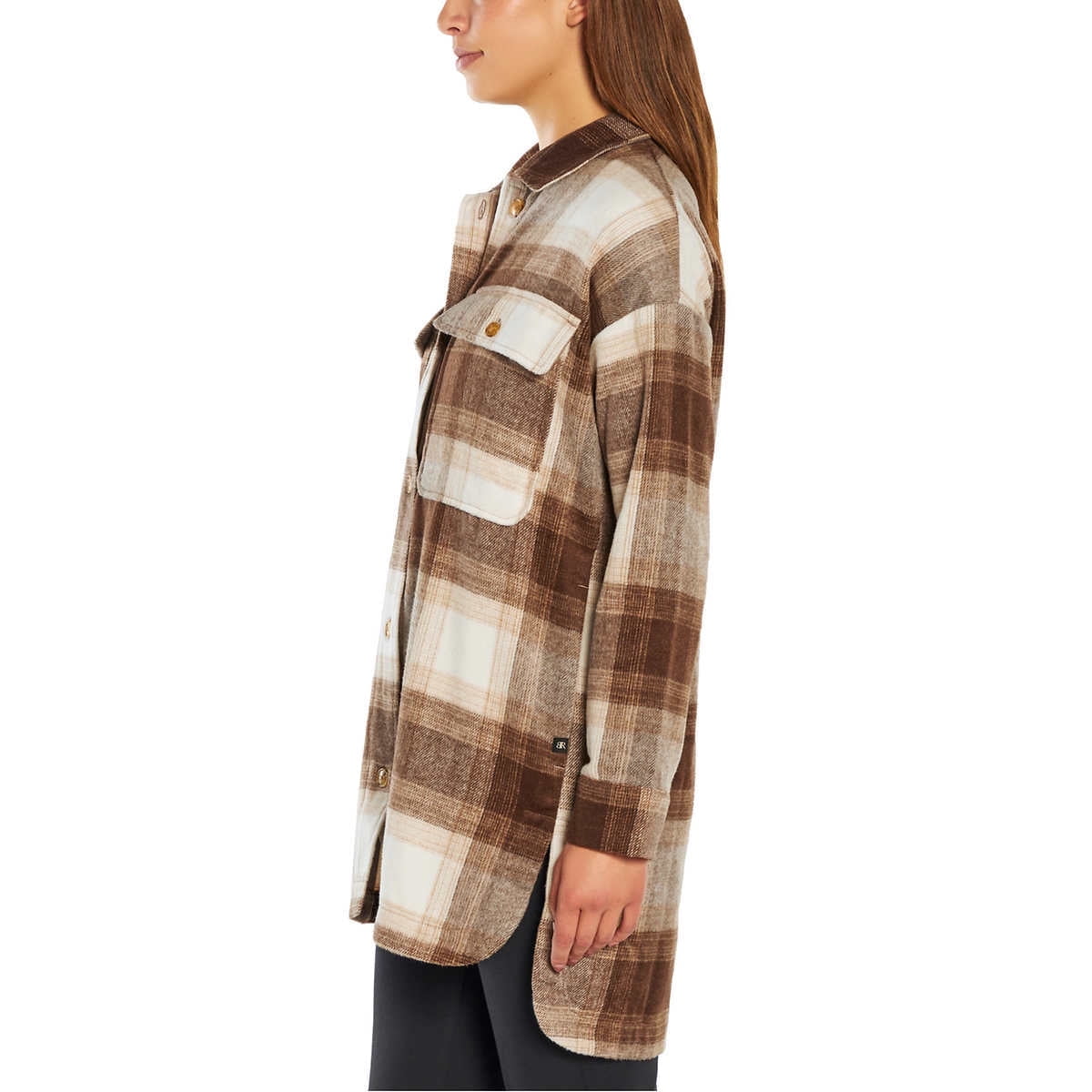 Banana Republic Womens Plaid Flannel Shirt Jacket Brown XS