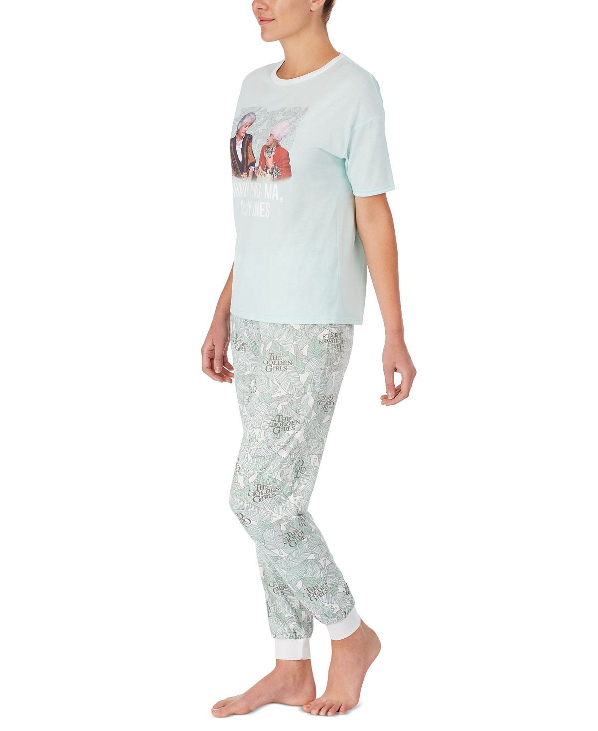 The Golden Girls T-Shirt & Jogger Pants Pajama Set Size Medium Aqua