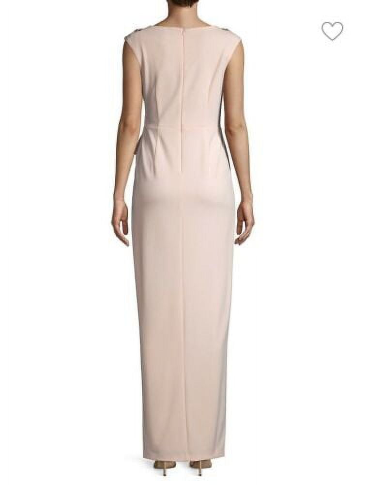 ADRIANNA PAPELL Womens Pink Embellished Sleeveless V Neck Maxi Formal Shift Dress 6