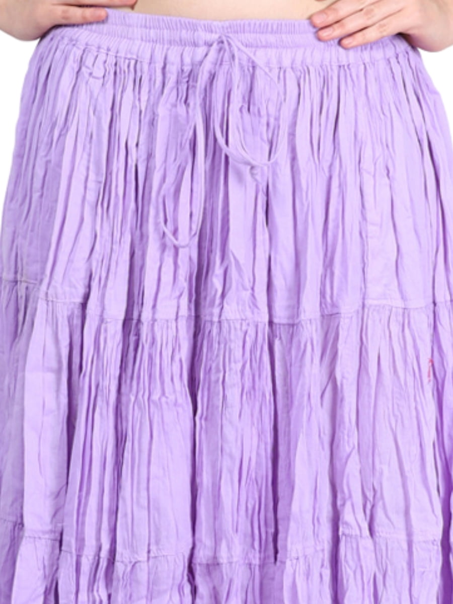 Wevez Women's American 40 Inch Cotton Tribal Skirt(Lilac)