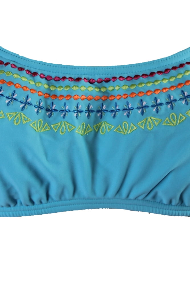 Bikini Nation Blue Lets Stitch Bandeau Bikini Bra Top  S