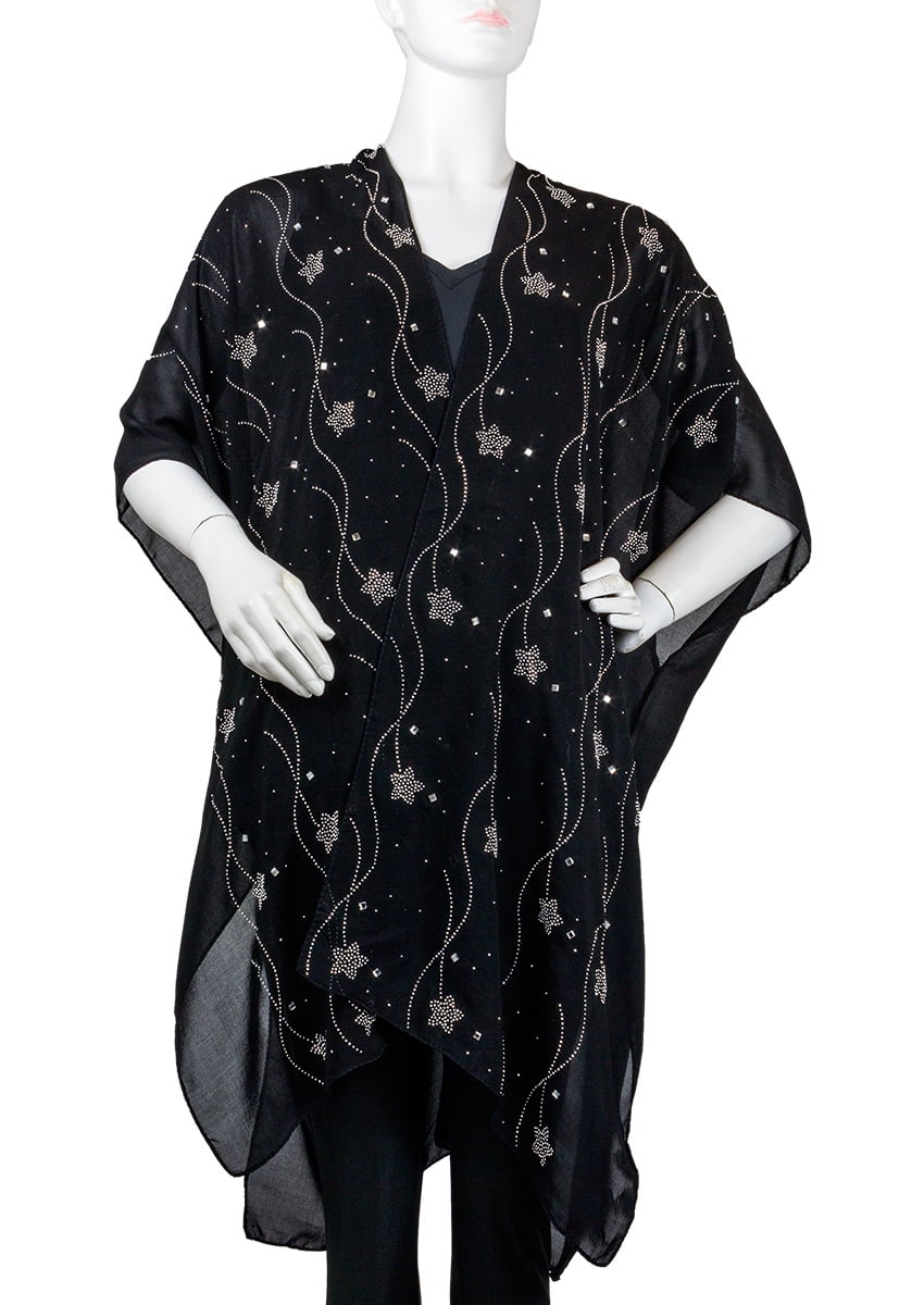 AW ITEMS Falling Star Stones/Studs Kimono Blouses & Tops, Women's