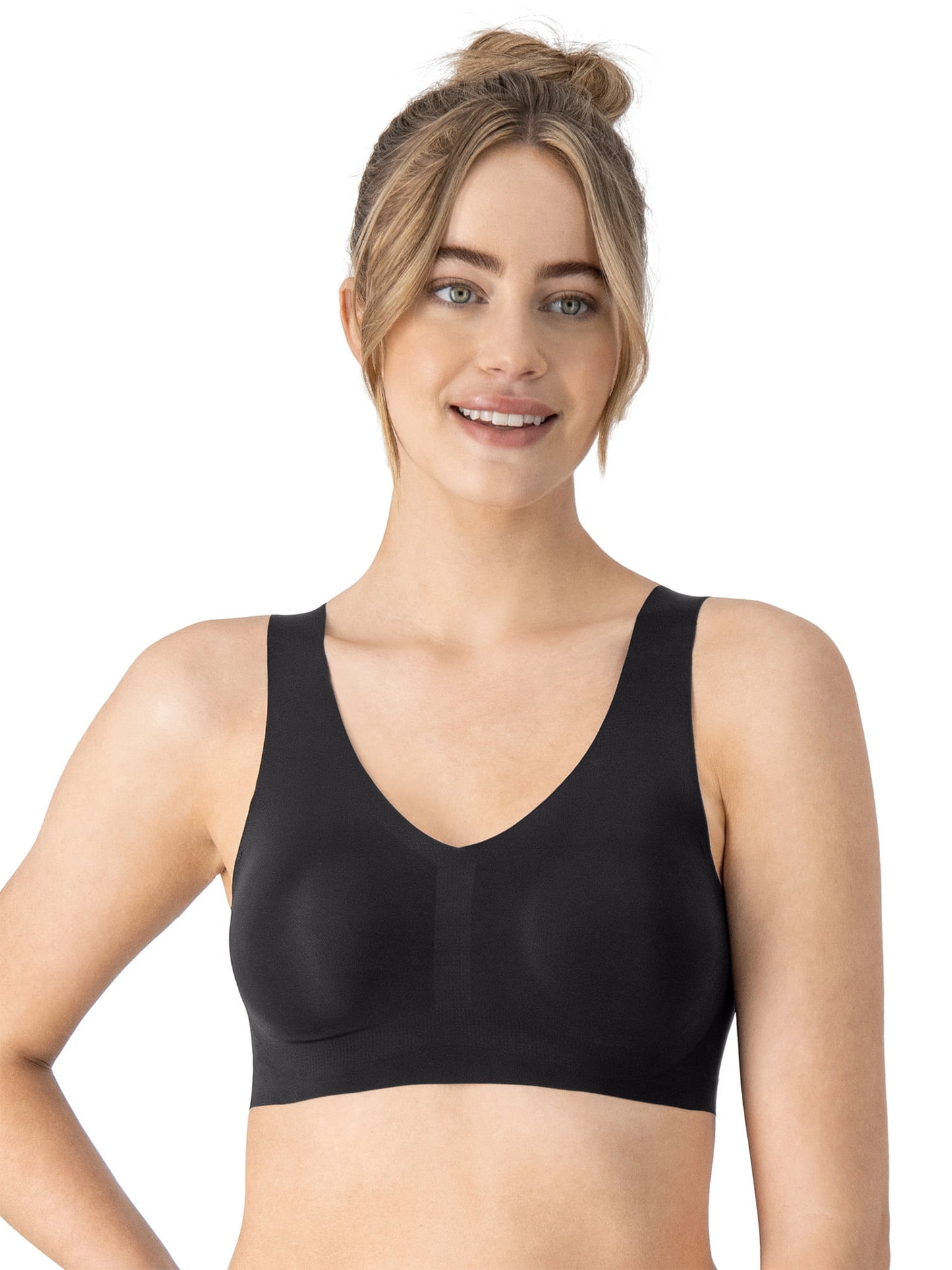 Hanes Womens Bralette, Invisible Embrace Pullover Bralette, Moisture-Wicking T-Shirt Bra