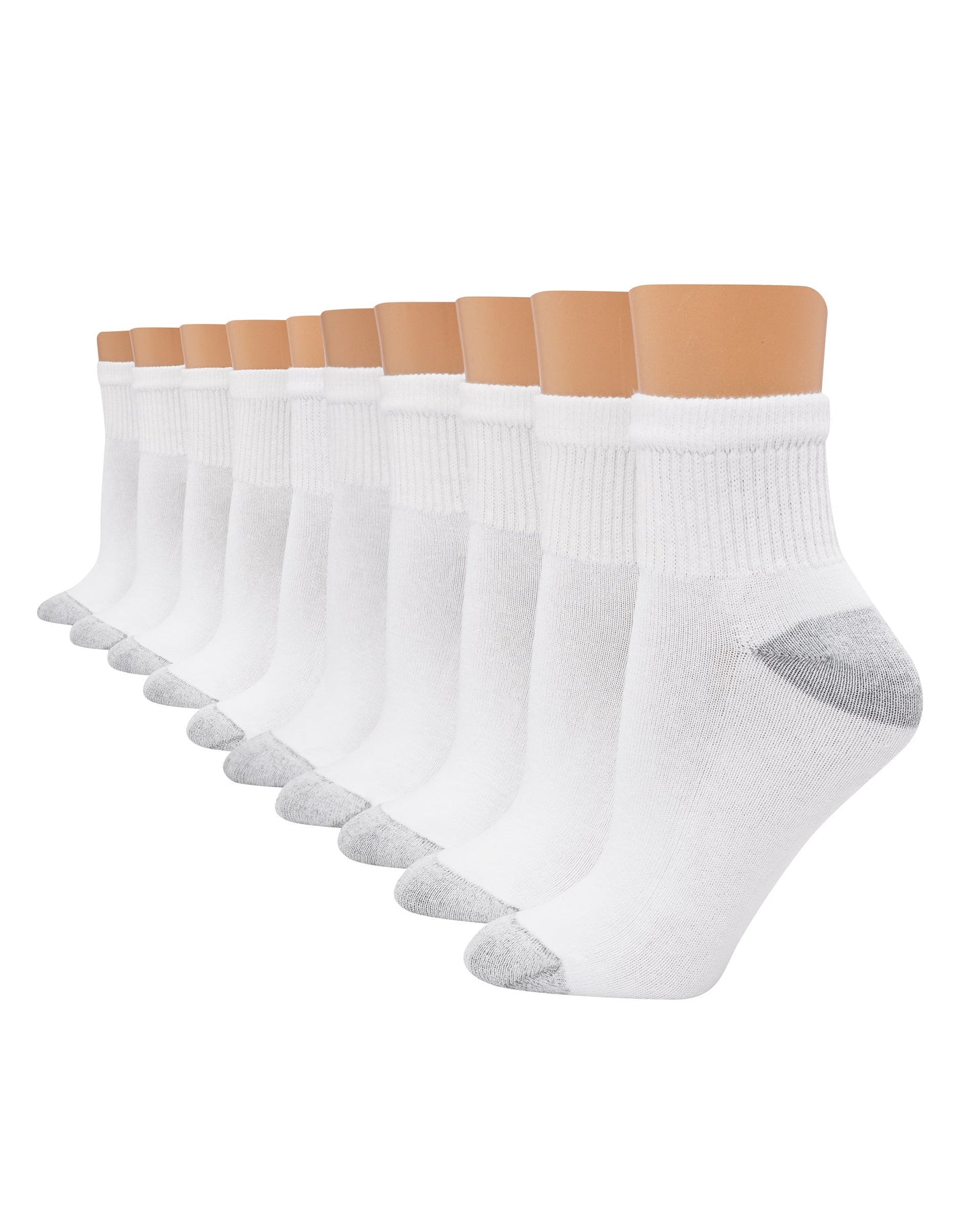Hanes Women's Athletic Ankle Socks, Full Sole Cushion, 10-Pairs Black 5-9