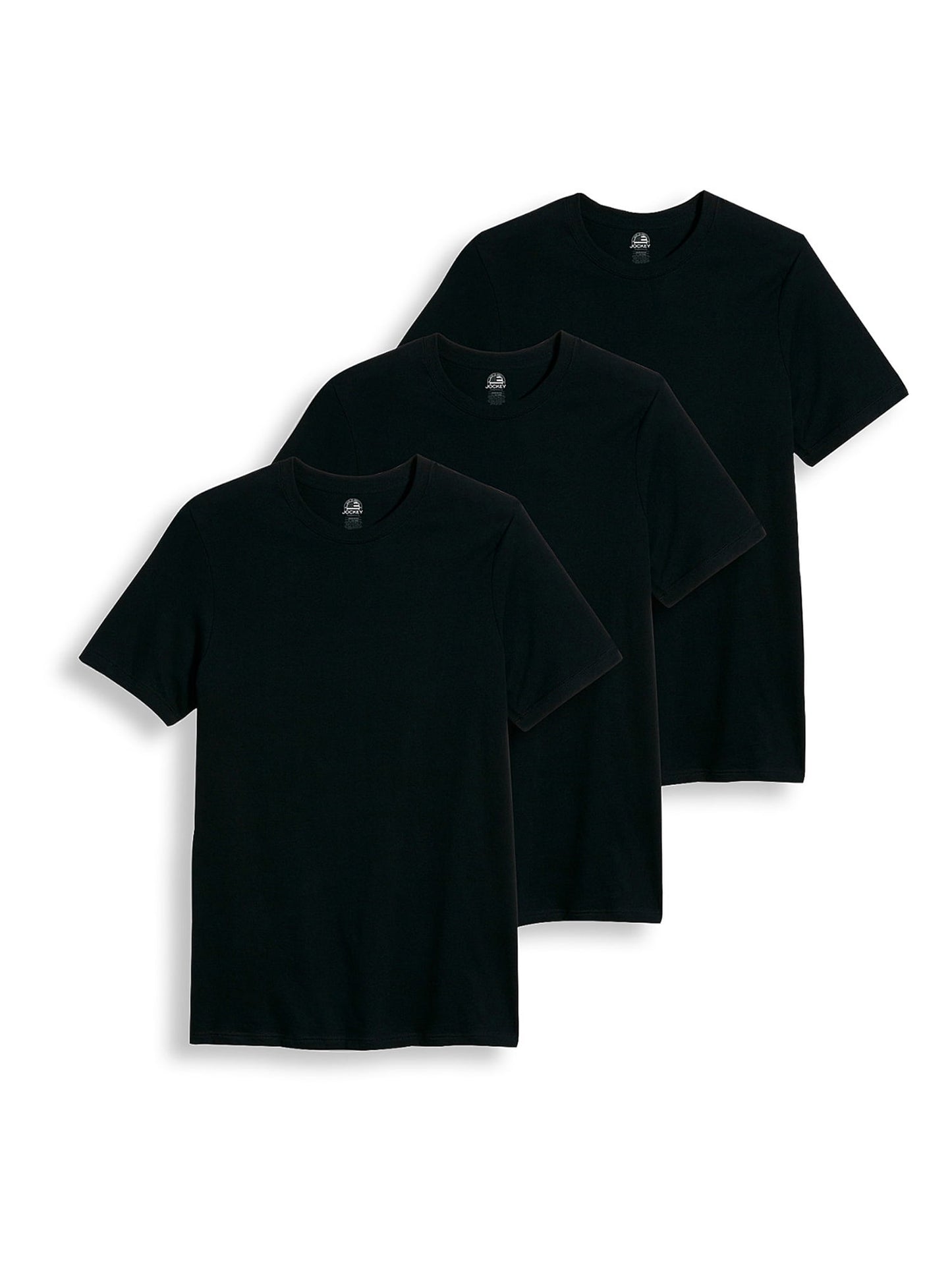 Jockey® Essentials Men's 100% Cotton T-shirt, 3 Pack, Undershirts, Comfort Crew Neck Style, Staycool+ Technology, Sizes Small, Medium, Large, Extra Large, 2XL, 3XL, 6803