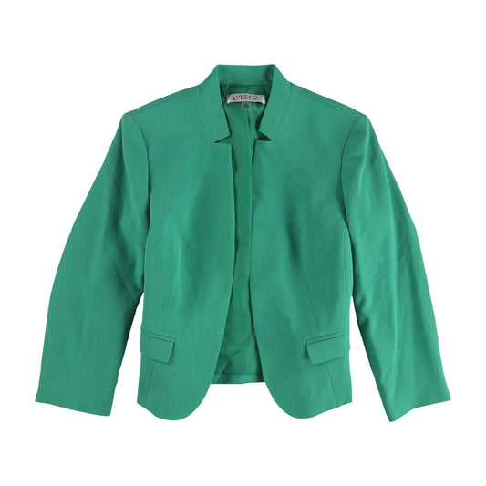 Kasper Womens Notched Collar Blazer Jacket, Green, Petite, PM
