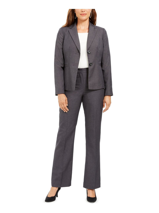 LE SUIT Womens Gray Heather Blazer Jacket Petites Size: 14P