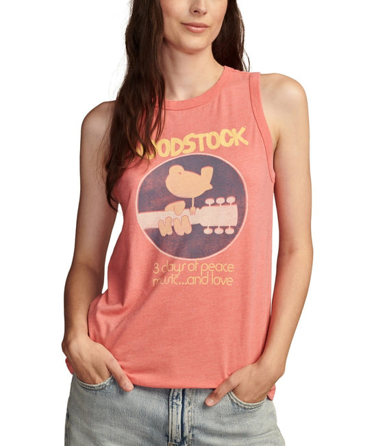 Lucky Brand Womens Woodstock Graphic Prin Calypso Coral XS