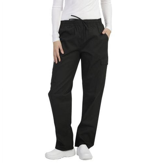 MAZEL UNIFORMS UNISEX ELASTIC WAIST SCRUB PANTS WITH CARGO POCKETS- REGULAR + PETITE + TALL