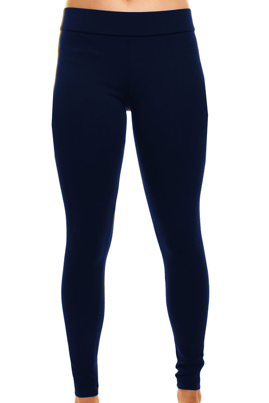 Matty M Admiral Womens Solid Wide-Waistband Leggings