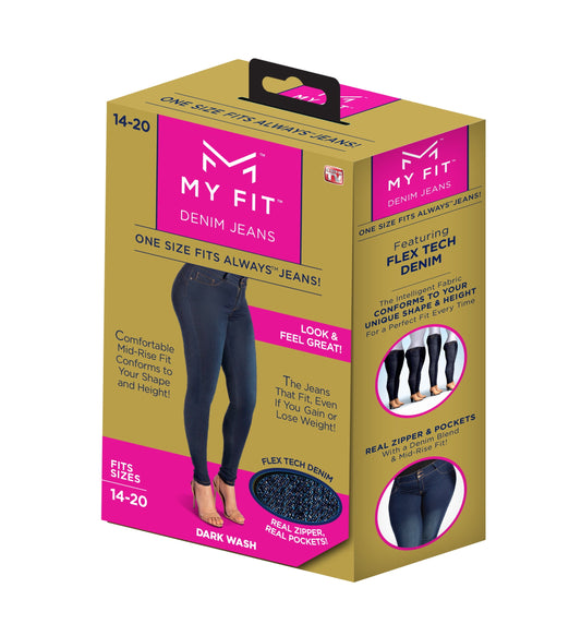 My Fit Jeans On-Trend Denim, Yoga Pant Comfort, Size 14-20 As Seen on TV