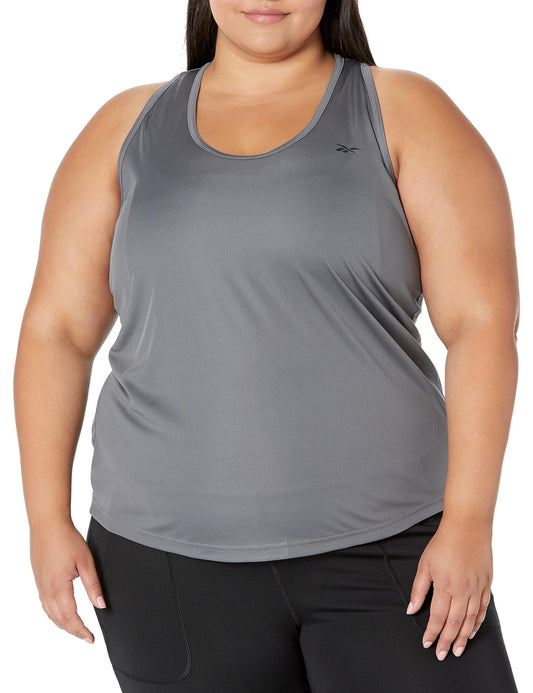 Reebok Women's Plus Size ID Training Mesh Tank, Cold Grey, 2X