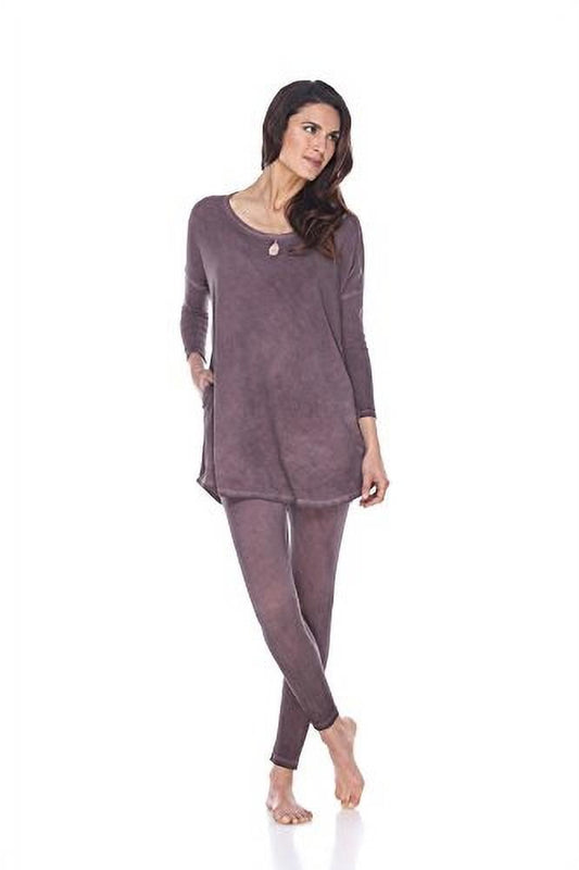 Rock Cotton - Rounded Bottom Tunic & Legging Set - Vintage Purple - XS/S