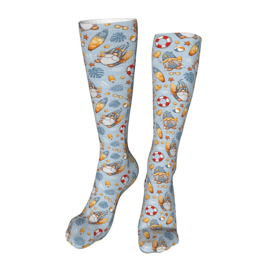 Sikiie Summer Time With Gnome High Stockings Women Thigh High Stockings Over Knee Long Stockings-One Size