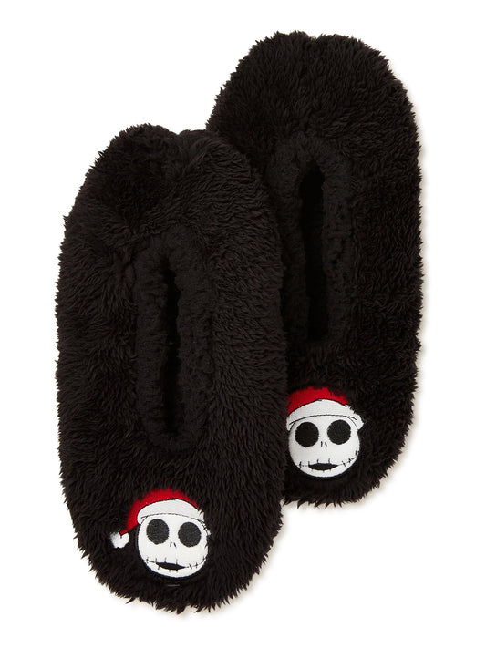 The Nightmare Before Christmas Women’s Holiday Fuzzy Slipper Socks, 1-Pack