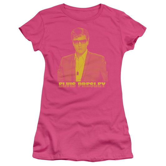 Elvis Presley - Yellow Elvis - Juniors Teen Girls Cap Sleeve Shirt - Small