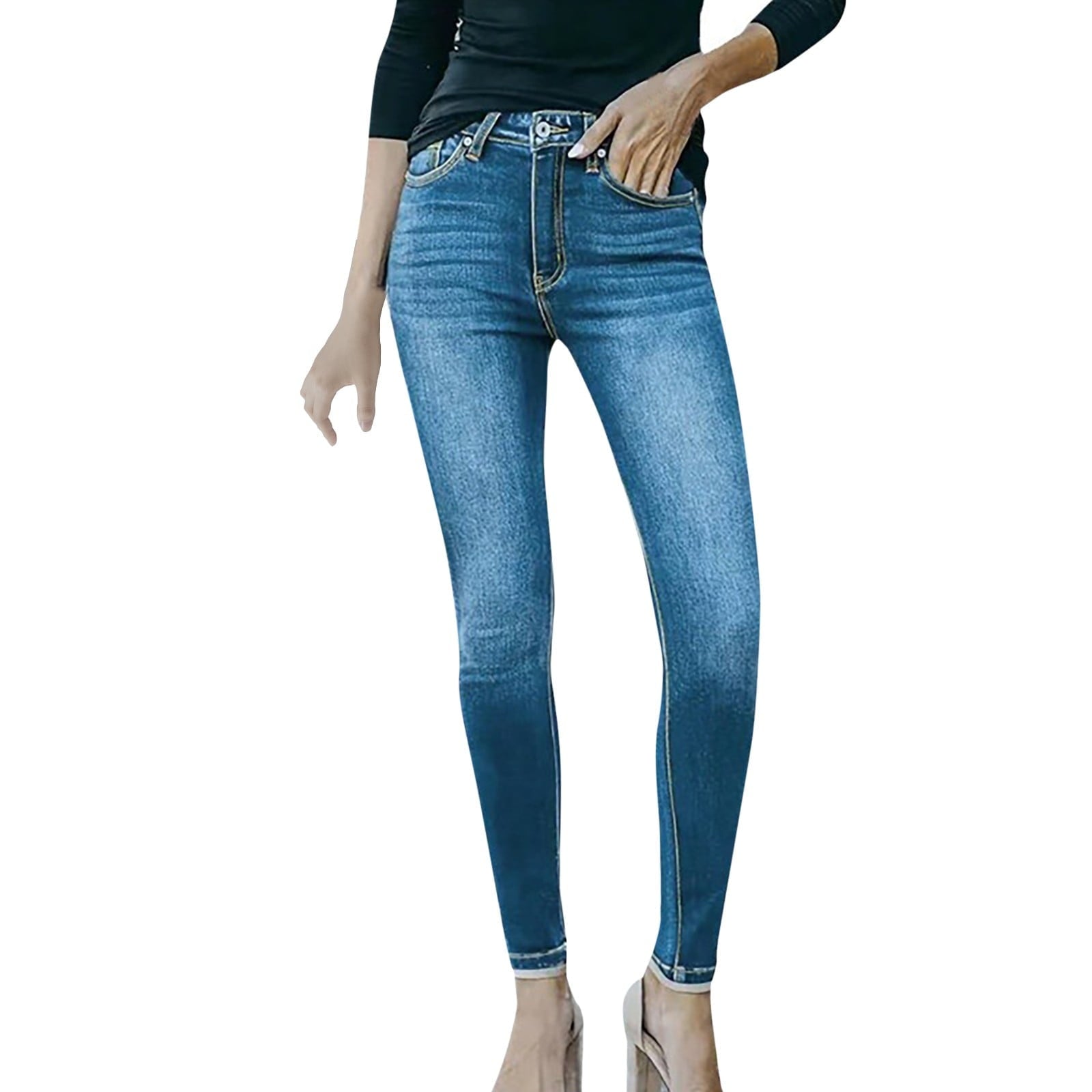 Wildflower Pants for Women Length Large Size Wide Jeans For Woman Pants Waisted Women Jeans Calf Hole Stretch Jeans Classic Denim Leggings for Women