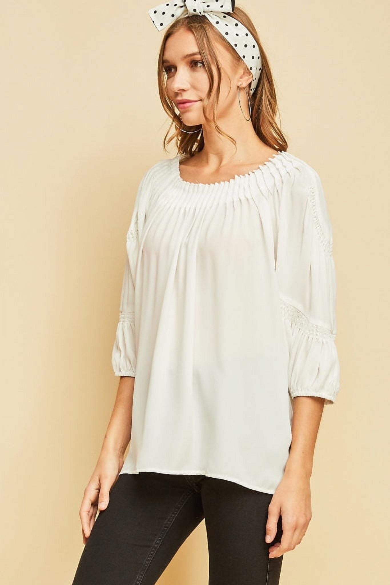 Women White Blouse Entro Elegant Ladies