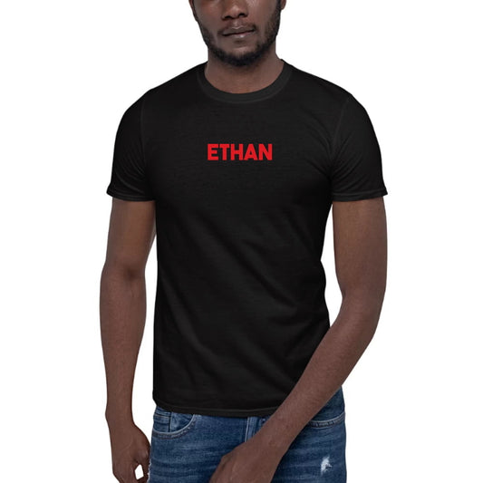 XL Red Ethan Short Sleeve Cotton T-Shirt By Undefined Gifts