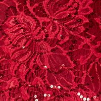 JESSICA HOWARD Womens Red Sequined Long Sleeve Jewel Neck Below The Knee Cocktail Sheath Dress Petites 8P