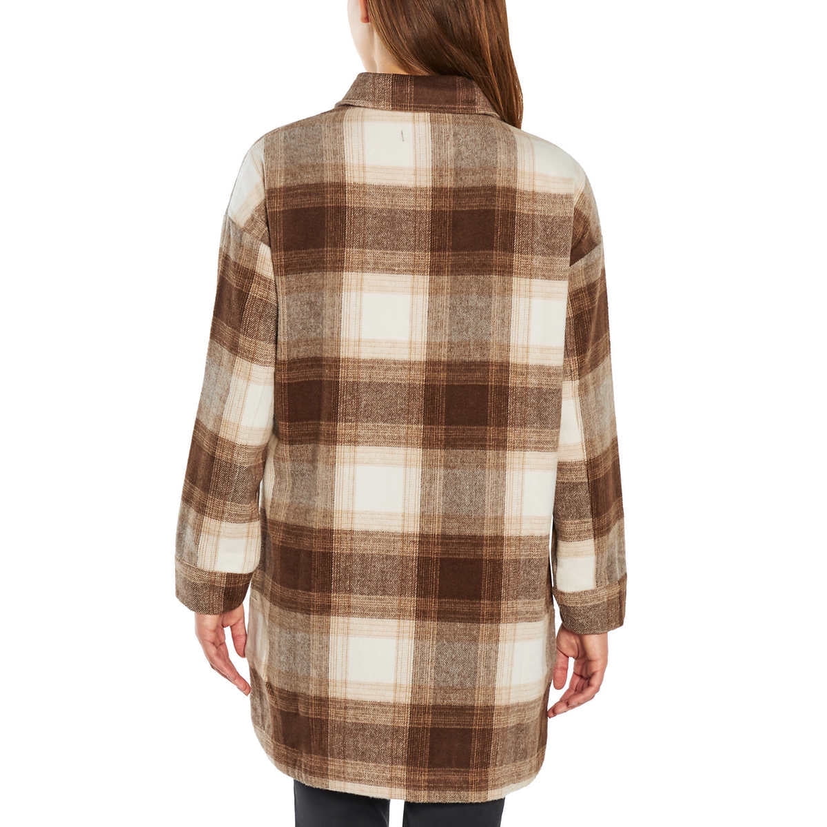 Banana Republic Womens Plaid Flannel Shirt Jacket Brown XS